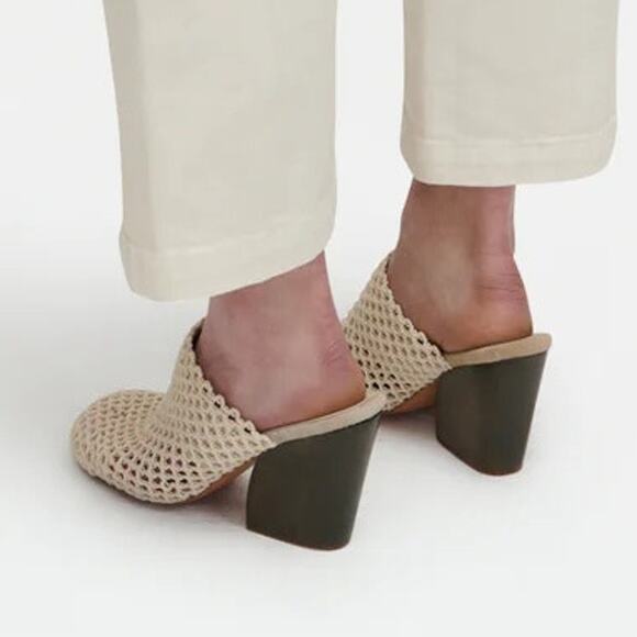 Rachel Comey Reina Woven Crochet Natural Cotton Bully Mules Clogs Size 8 $475 - Picture 3 of 16